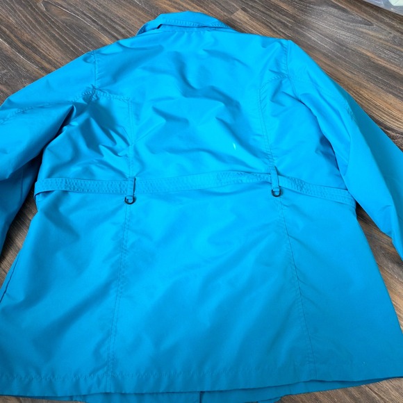 Weather Tamer Women's Teal Blue Trench Coat Belted Water Resistant Size 1X - Picture 10 of 10